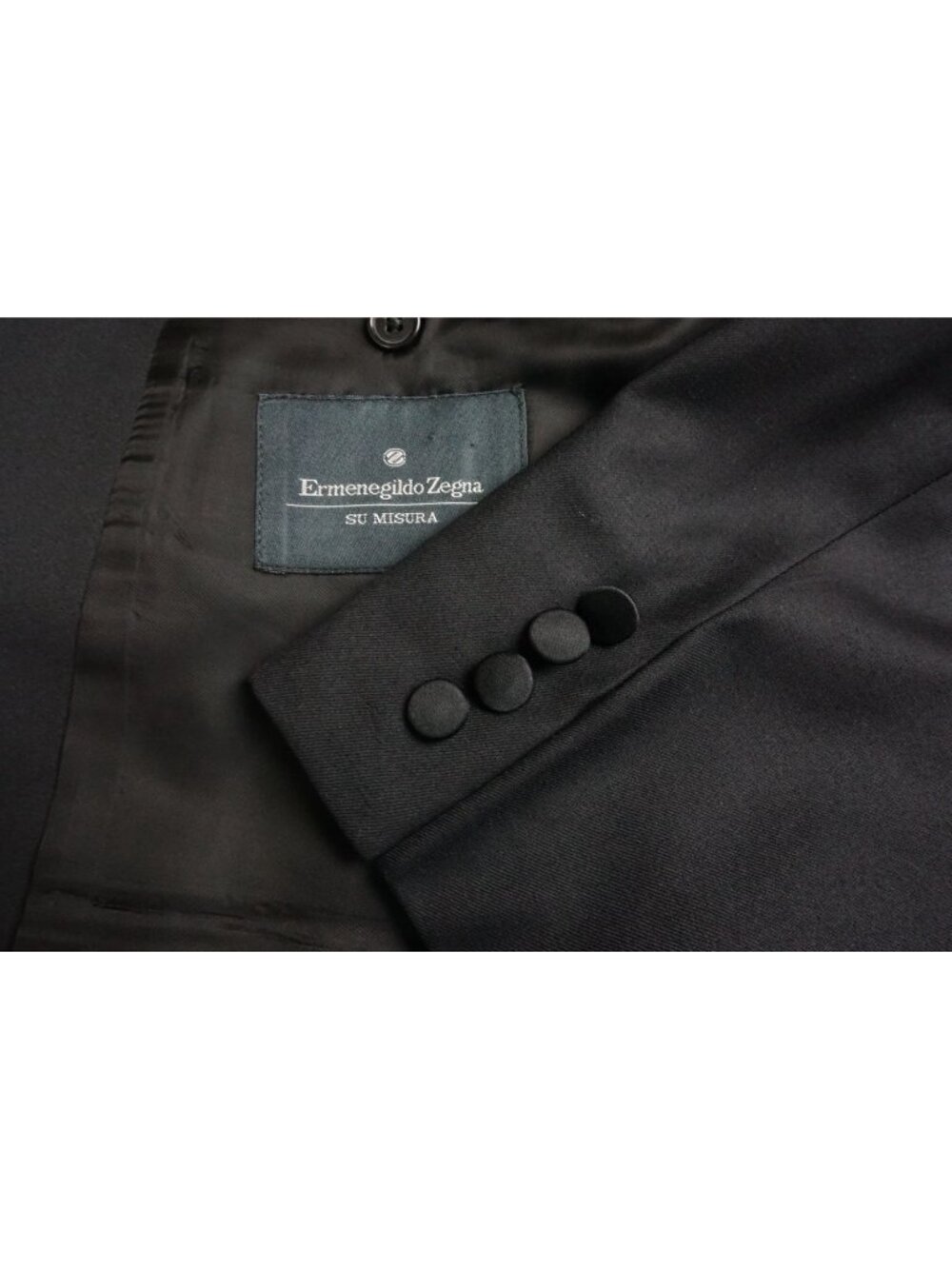 Ermenegildo Zegna 100% Wool Tuxedo Jacket Coat Sz 44 Extra Long